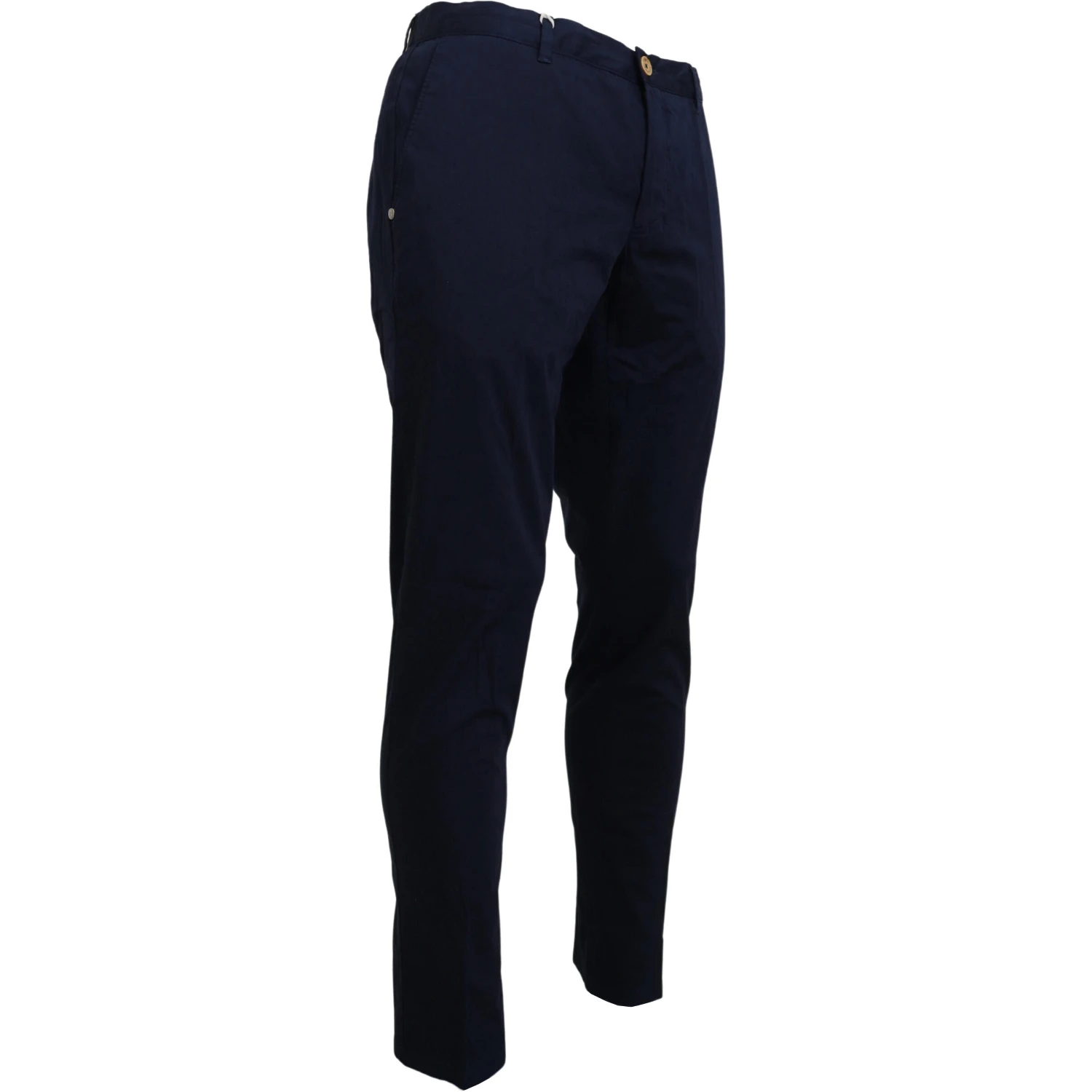 Dark Blue Cotton Skinny Men Pants