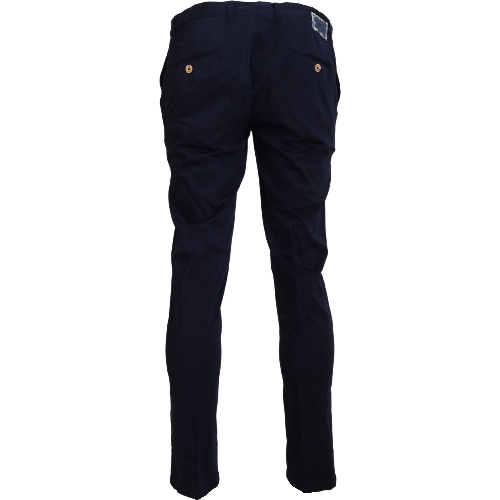Dark Blue Cotton Skinny Men Pants