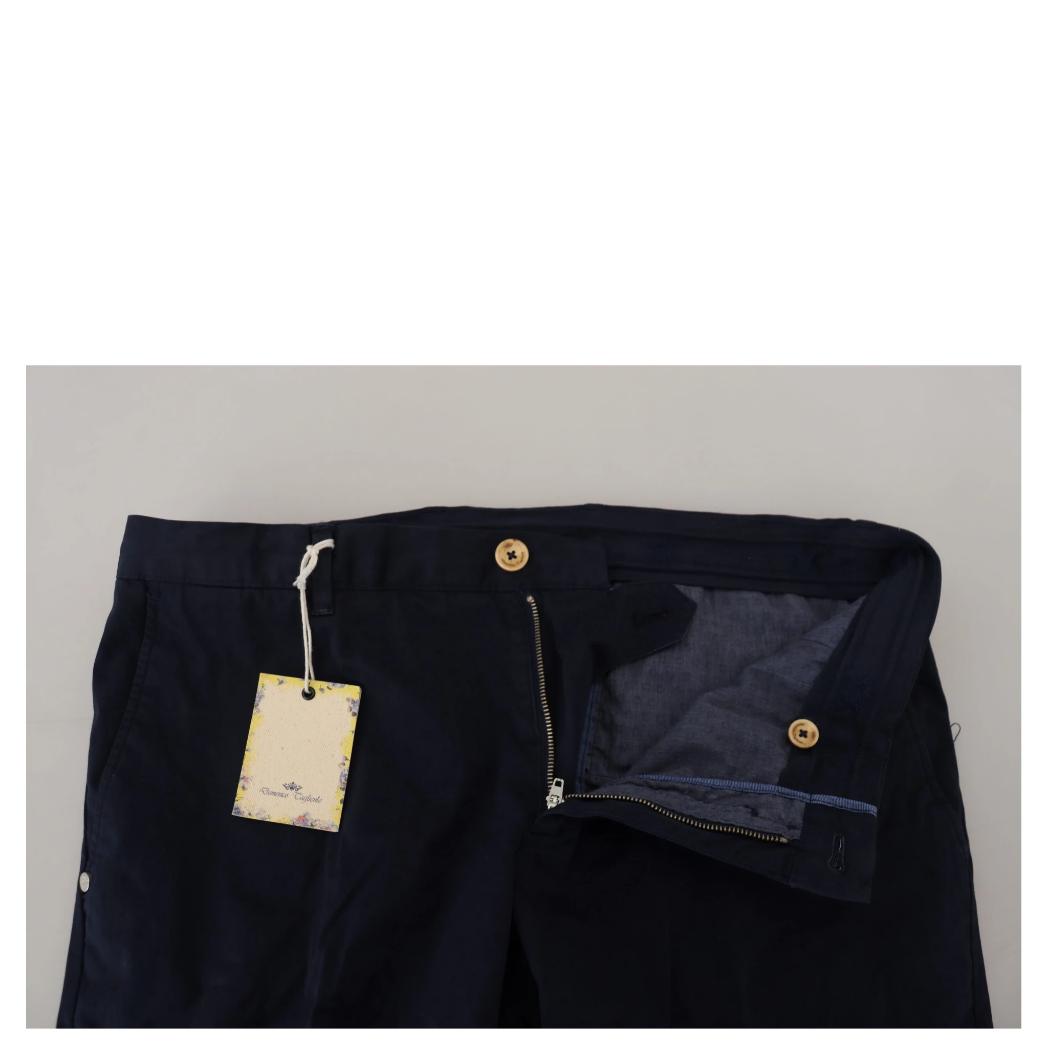 Dark Blue Cotton Skinny Men Pants
