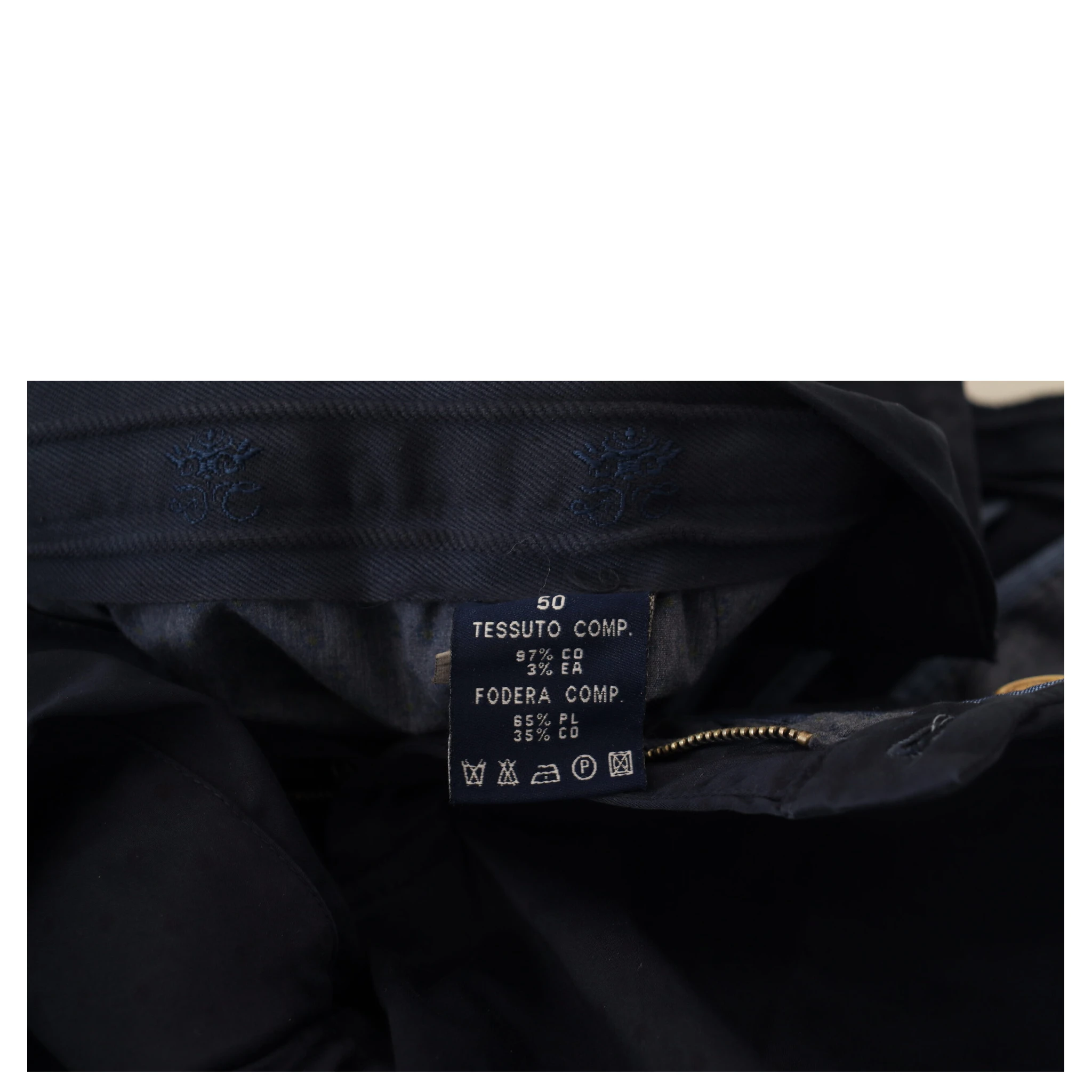Dark Blue Cotton Skinny Men Pants