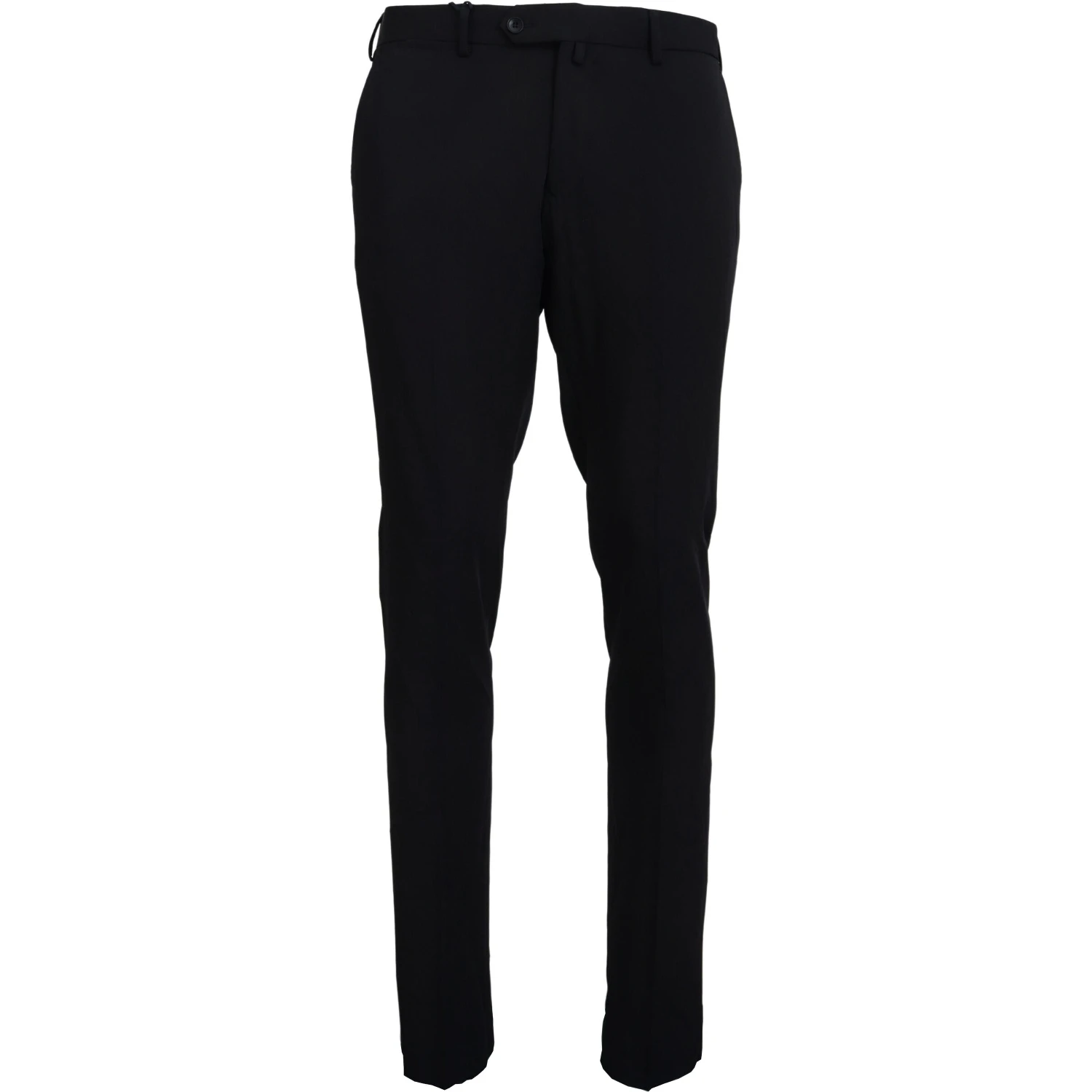 Black Polyester Tapered Dress Pants