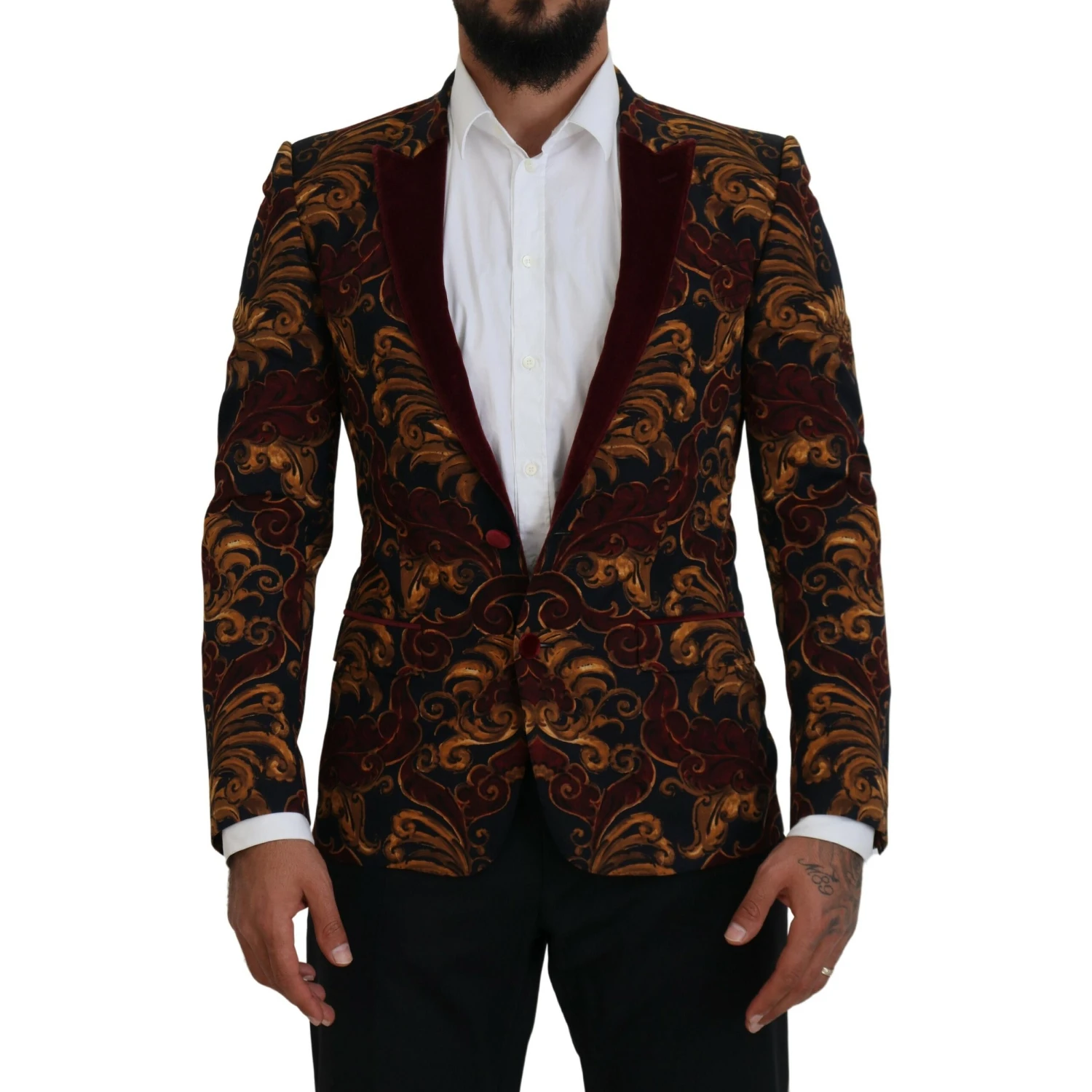 Multicolor Floral Single Breasted Martini Blazer
