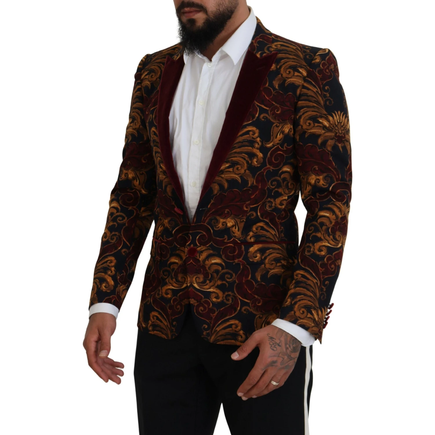 Multicolor Floral Single Breasted Martini Blazer