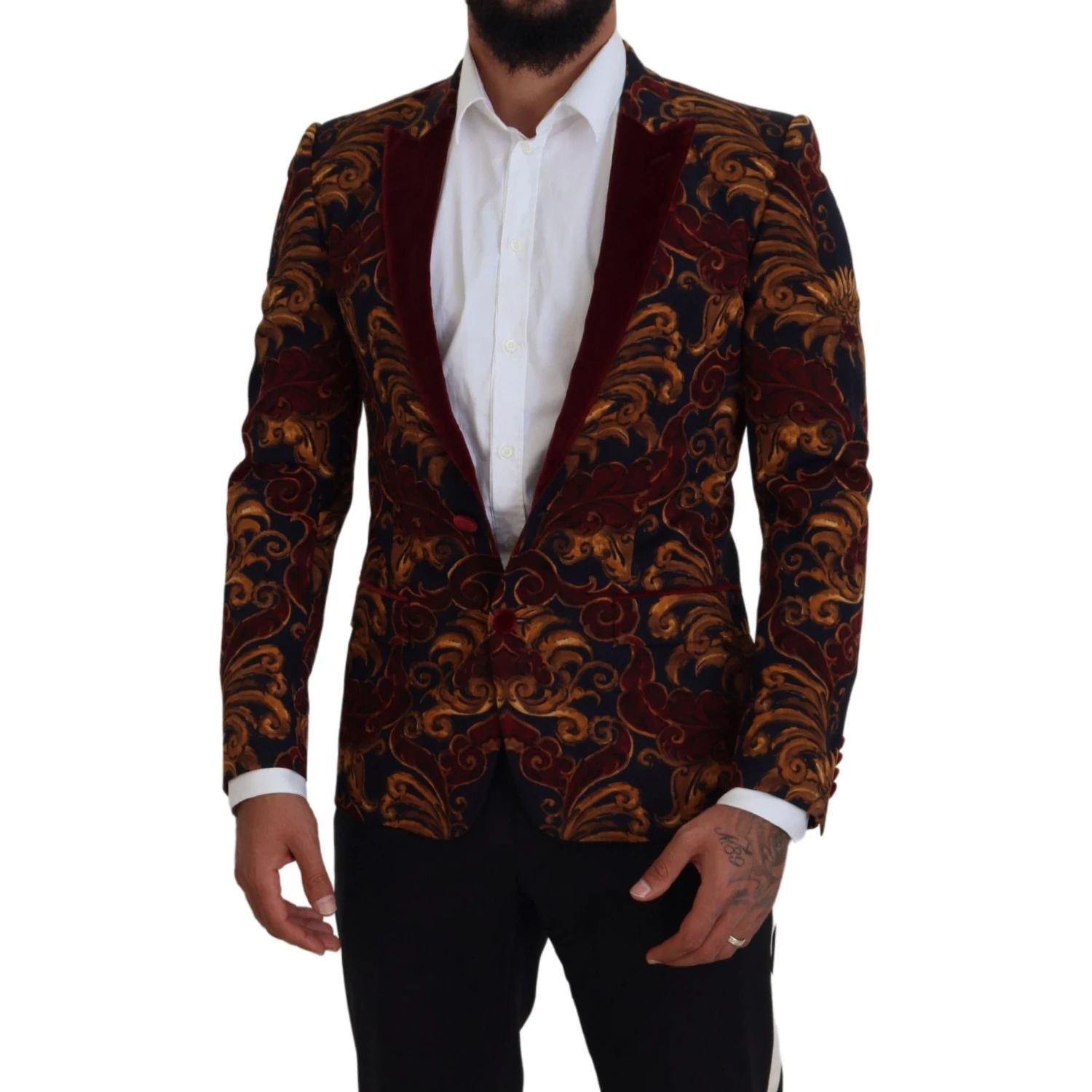 Multicolor Floral Single Breasted Martini Blazer