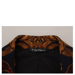 Multicolor Floral Single Breasted Martini Blazer