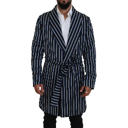 Black Blue Martini Printed Lining Robe