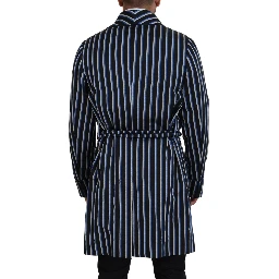 Black Blue Martini Printed Lining Robe