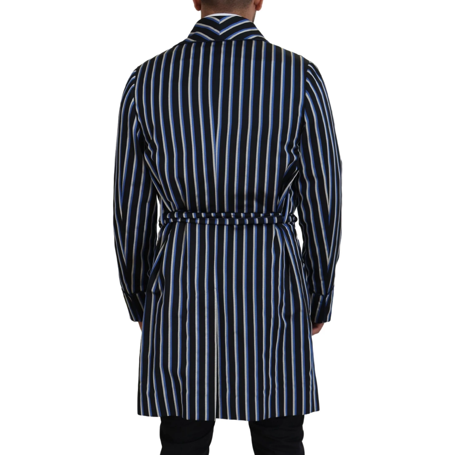 Black Blue Martini Printed Lining Robe