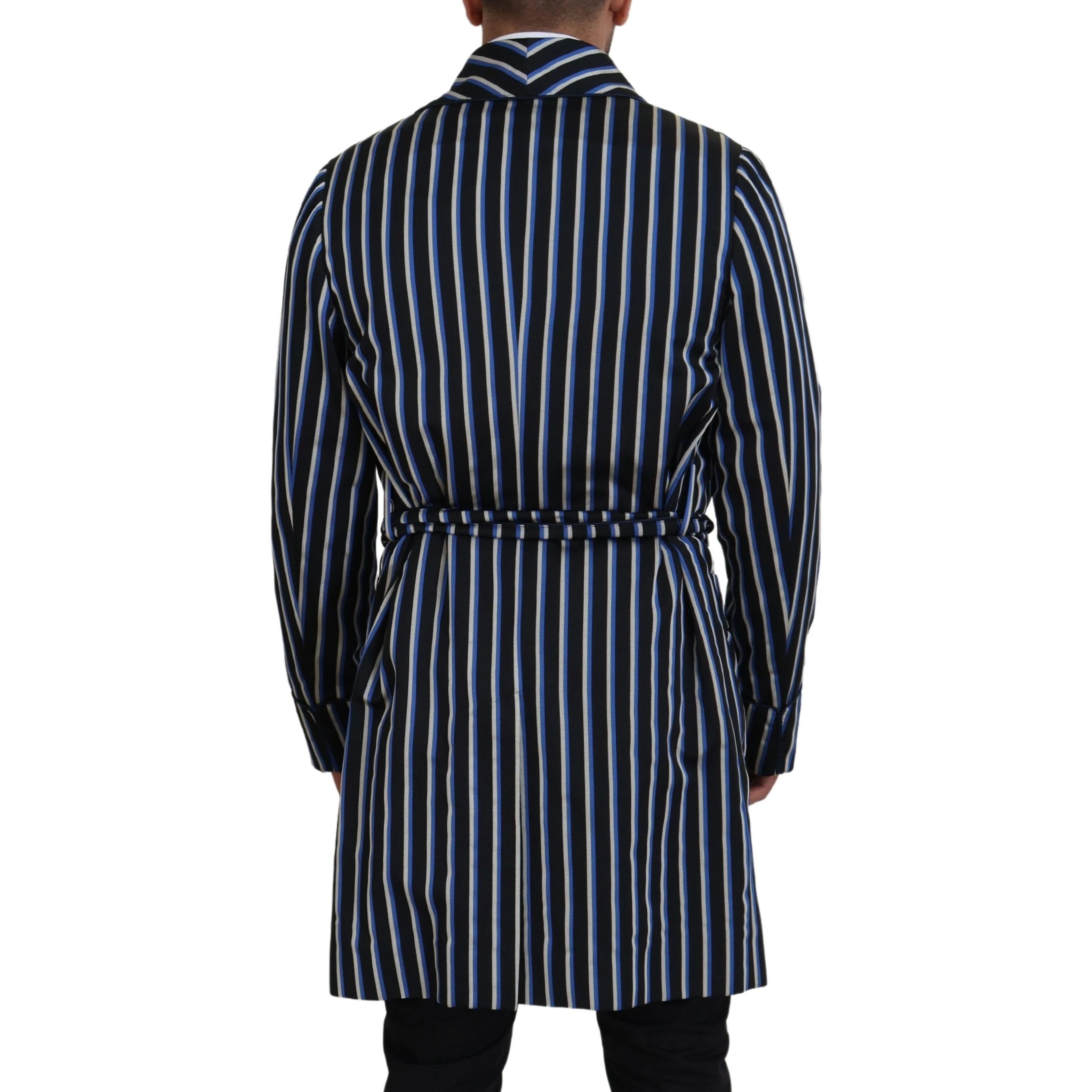 Black Blue Martini Printed Lining Robe