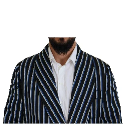 Black Blue Martini Printed Lining Robe