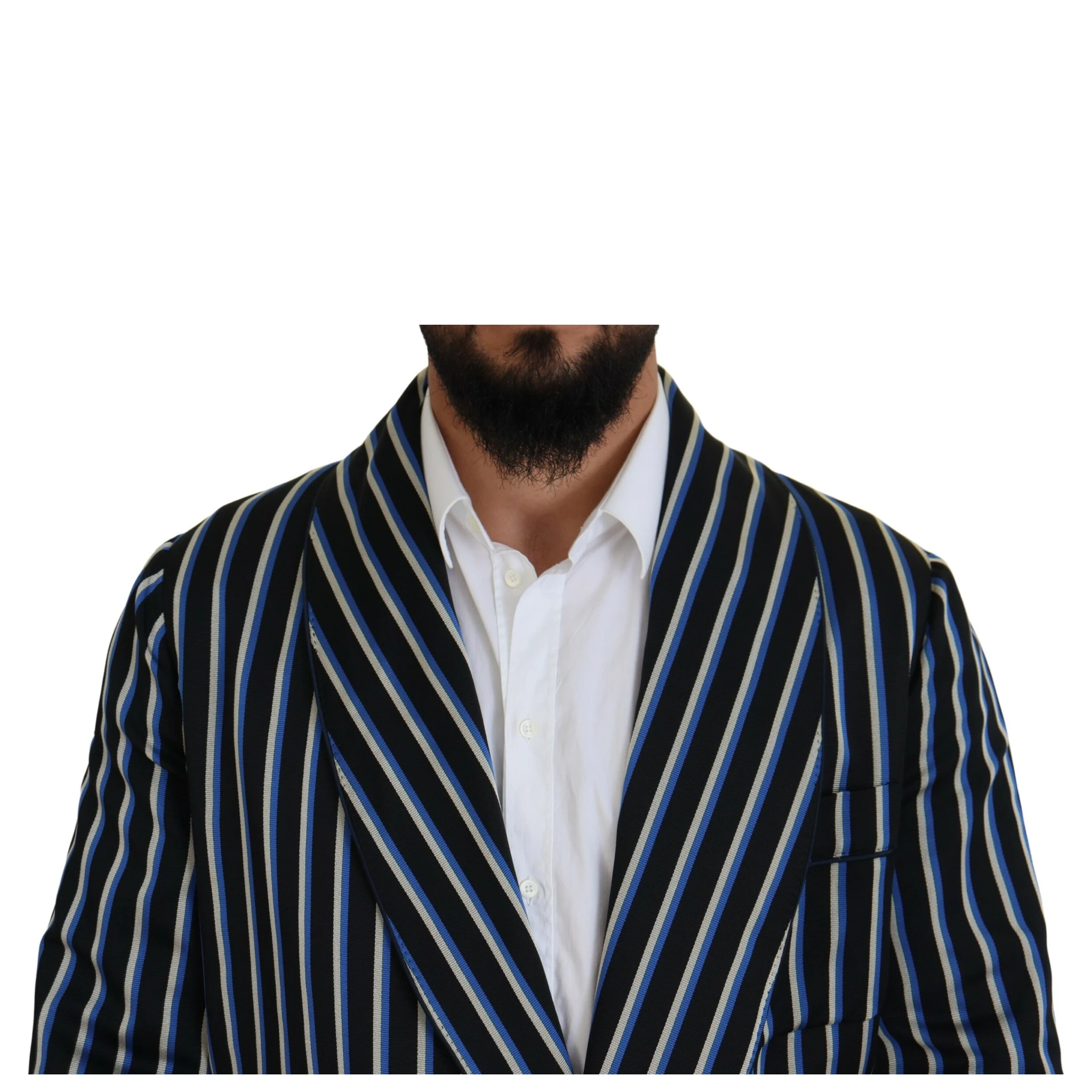 Black Blue Martini Printed Lining Robe