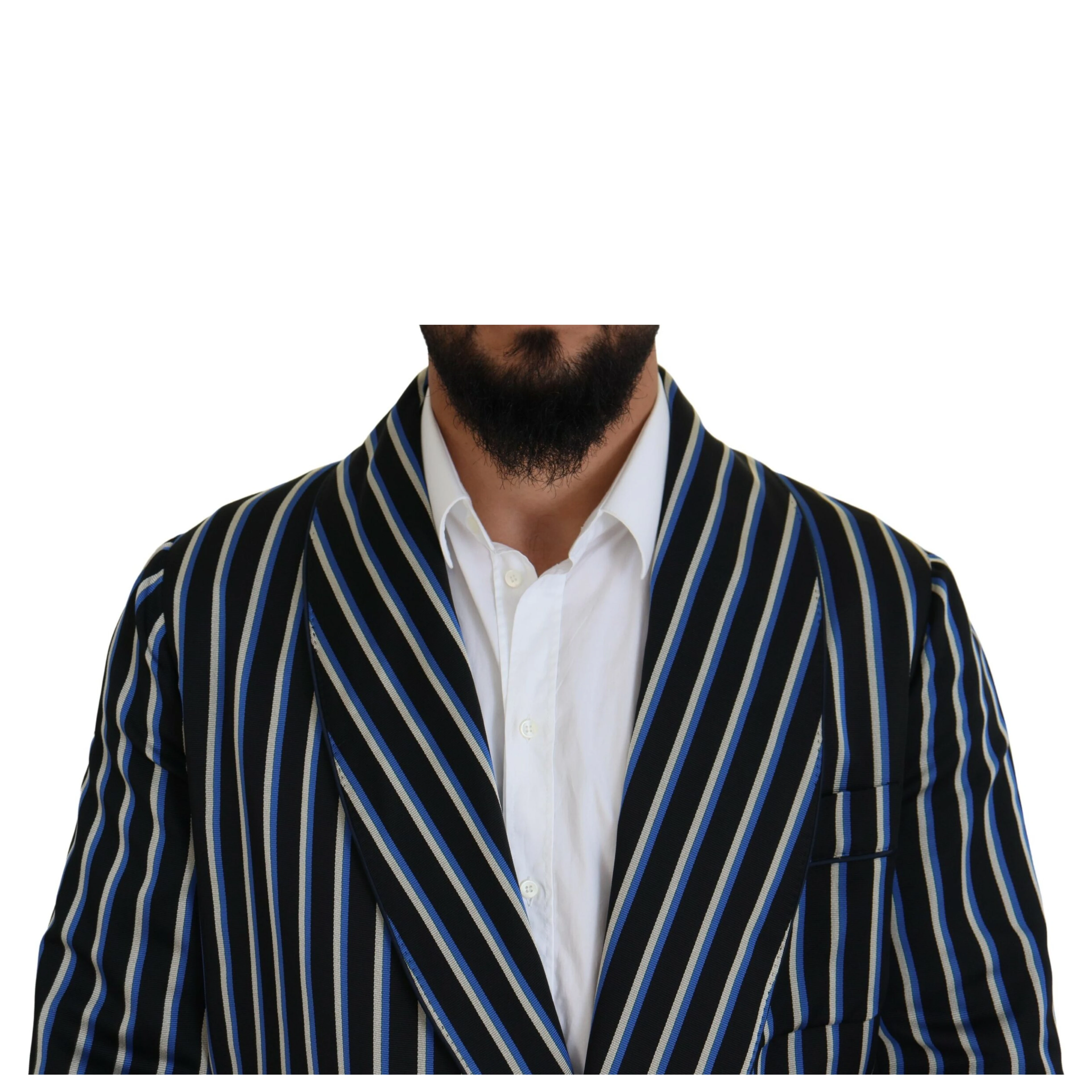 Black Blue Martini Printed Lining Robe