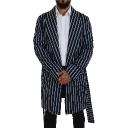 Black Blue Martini Printed Lining Robe