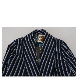 Black Blue Martini Printed Lining Robe