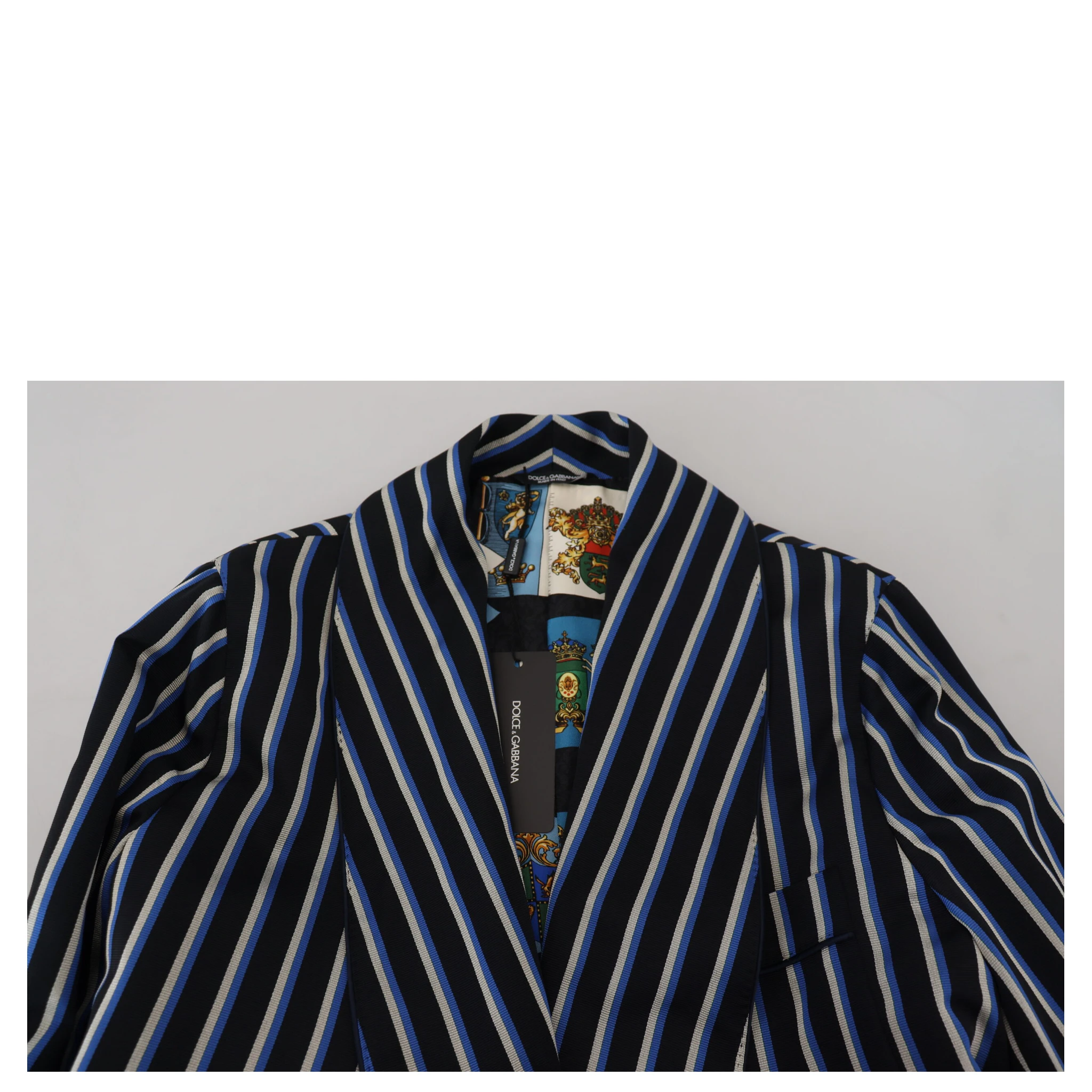 Black Blue Martini Printed Lining Robe