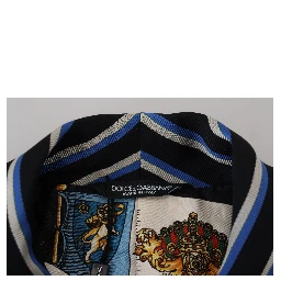 Black Blue Martini Printed Lining Robe