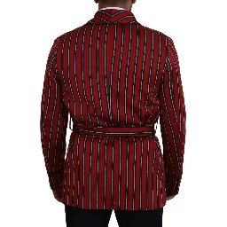 Red Striped Martini Printed Lining Robe