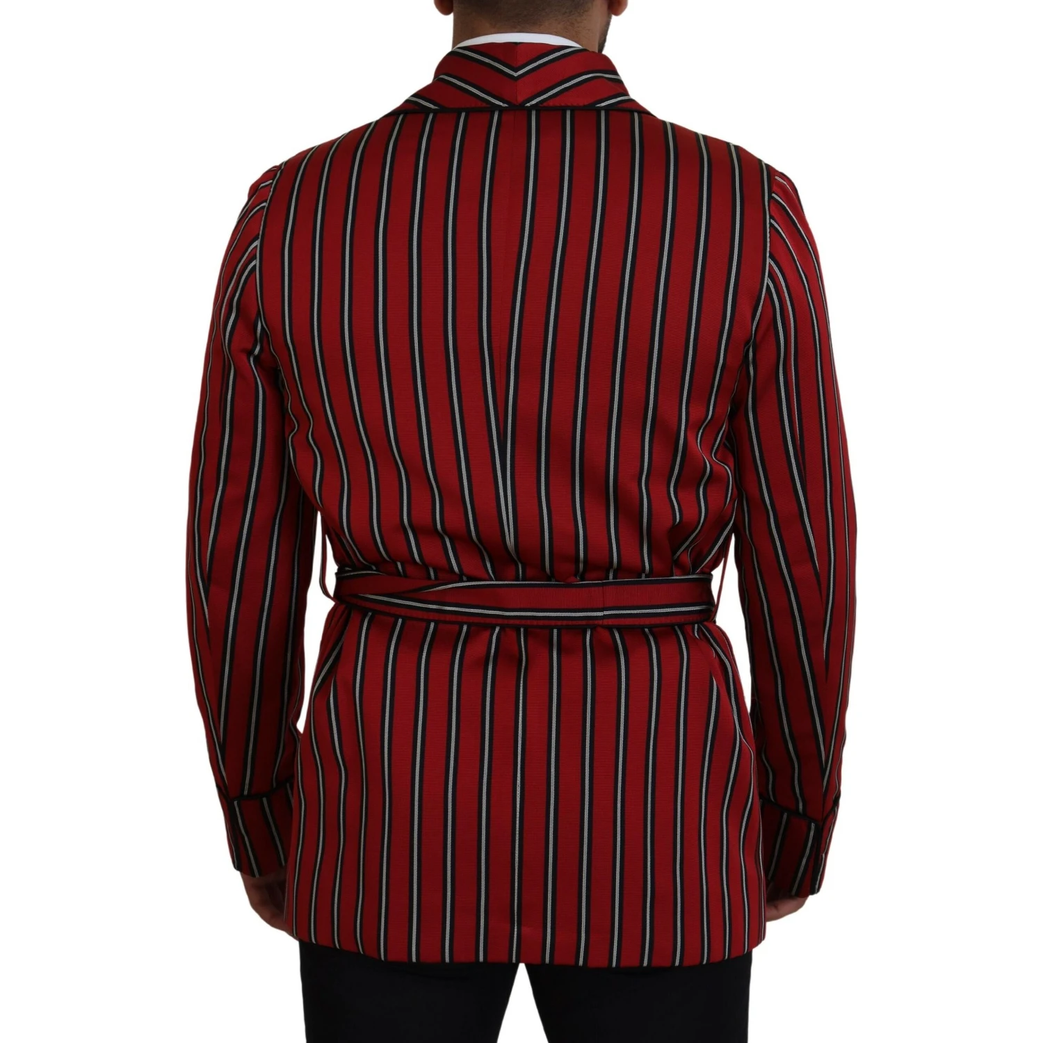 Red Striped Martini Printed Lining Robe