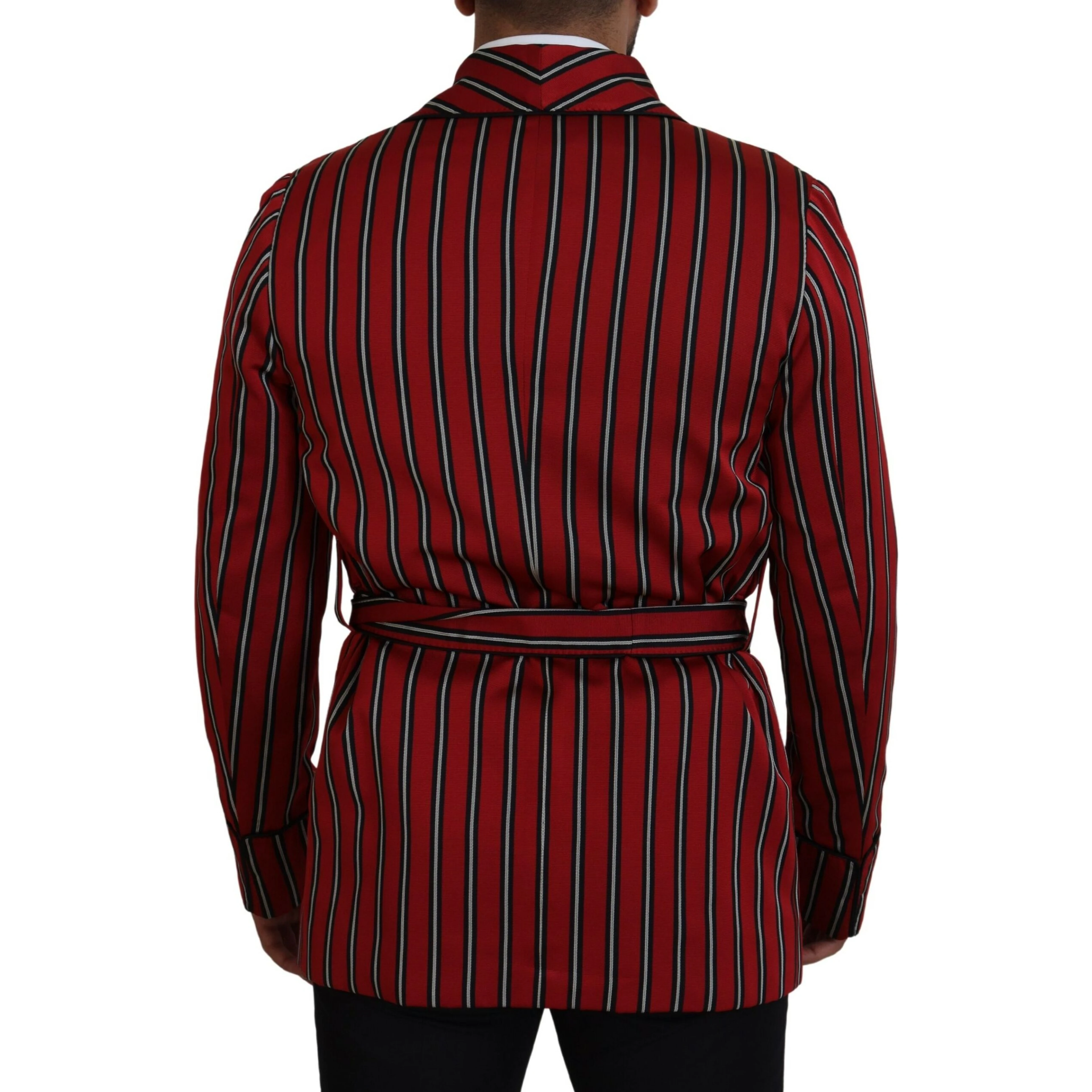 Red Striped Martini Printed Lining Robe