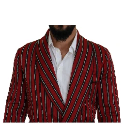 Red Striped Martini Printed Lining Robe