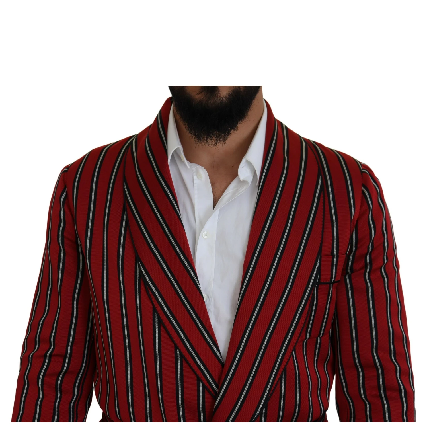 Red Striped Martini Printed Lining Robe