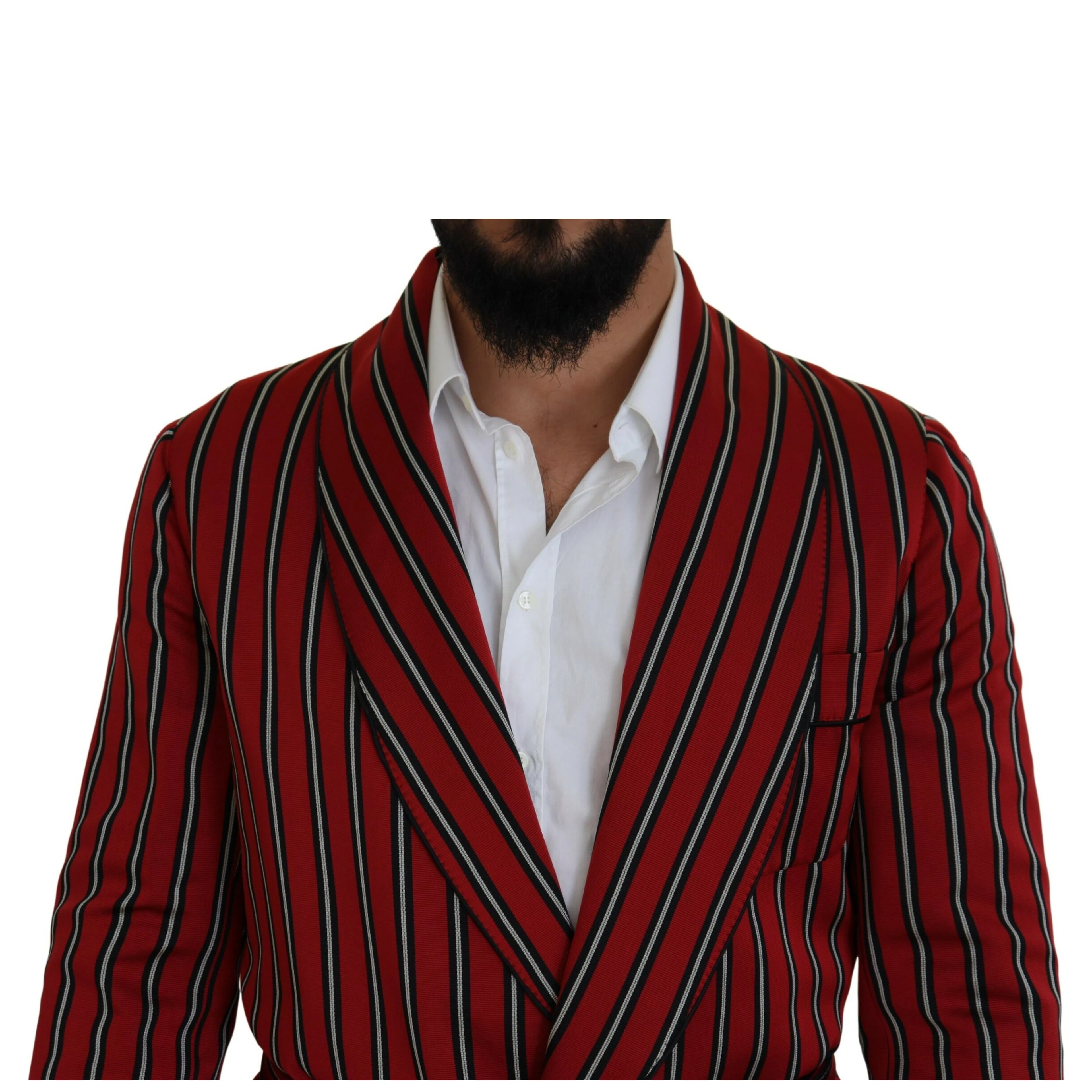 Red Striped Martini Printed Lining Robe