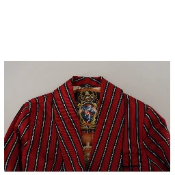 Red Striped Martini Printed Lining Robe