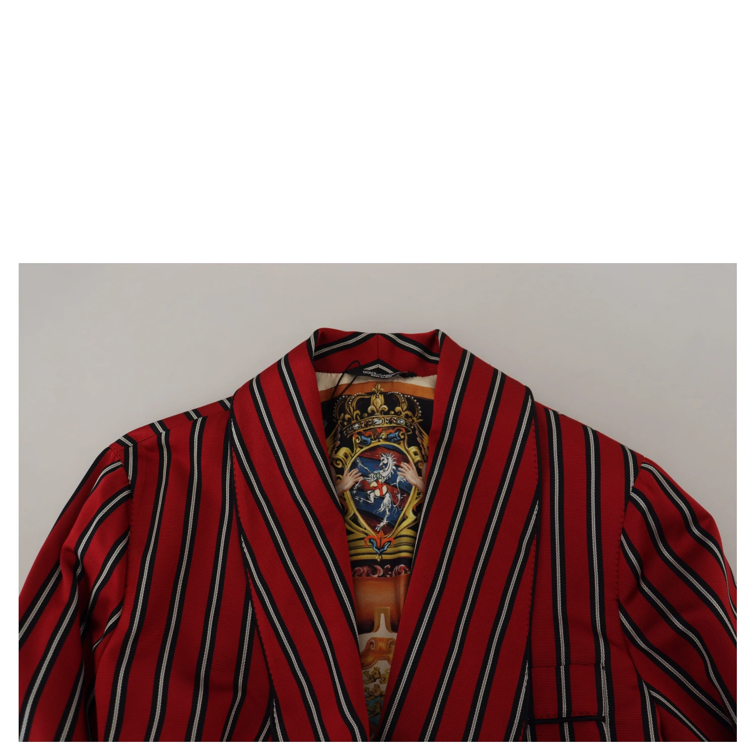 Red Striped Martini Printed Lining Robe