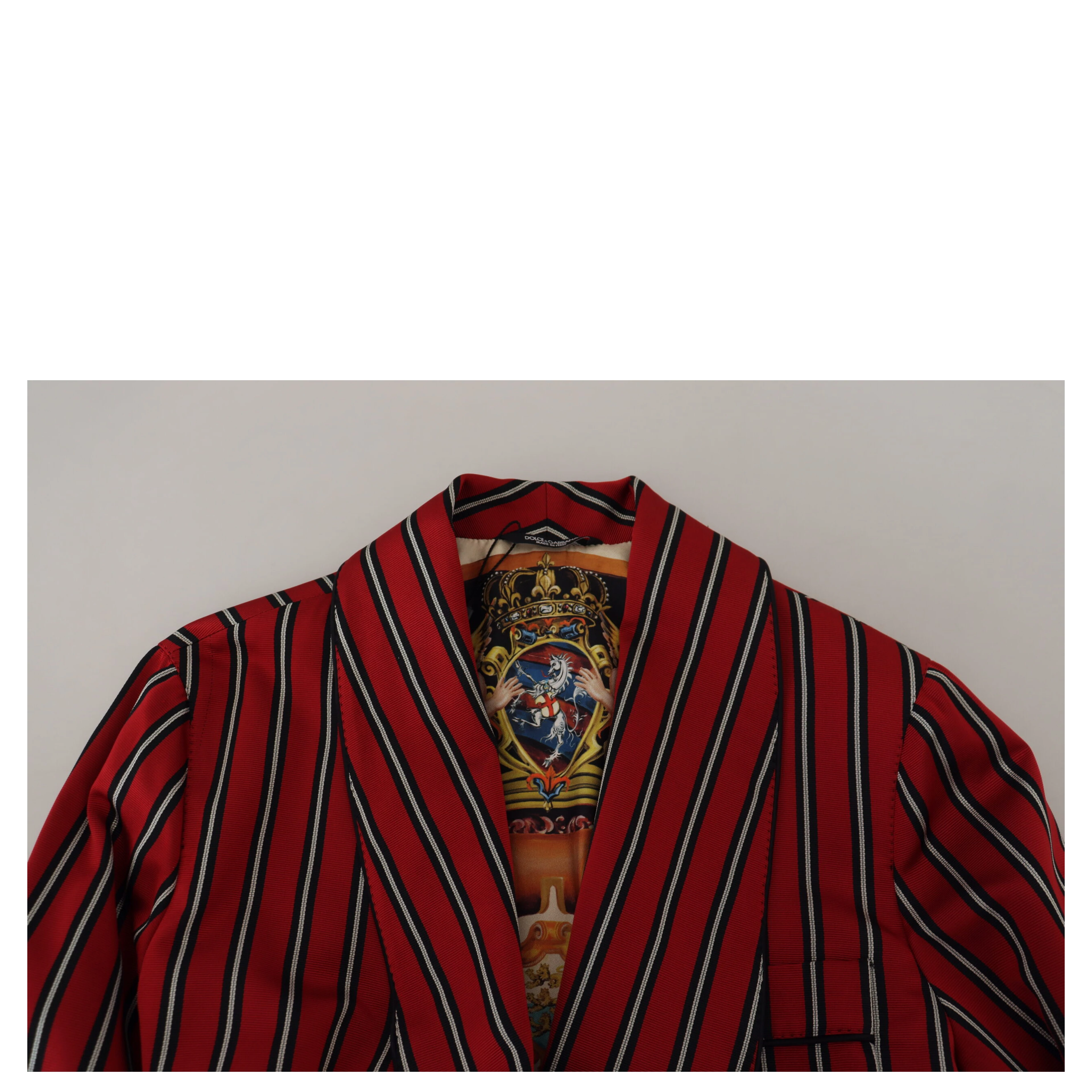 Red Striped Martini Printed Lining Robe