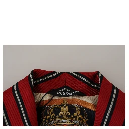 Red Striped Martini Printed Lining Robe