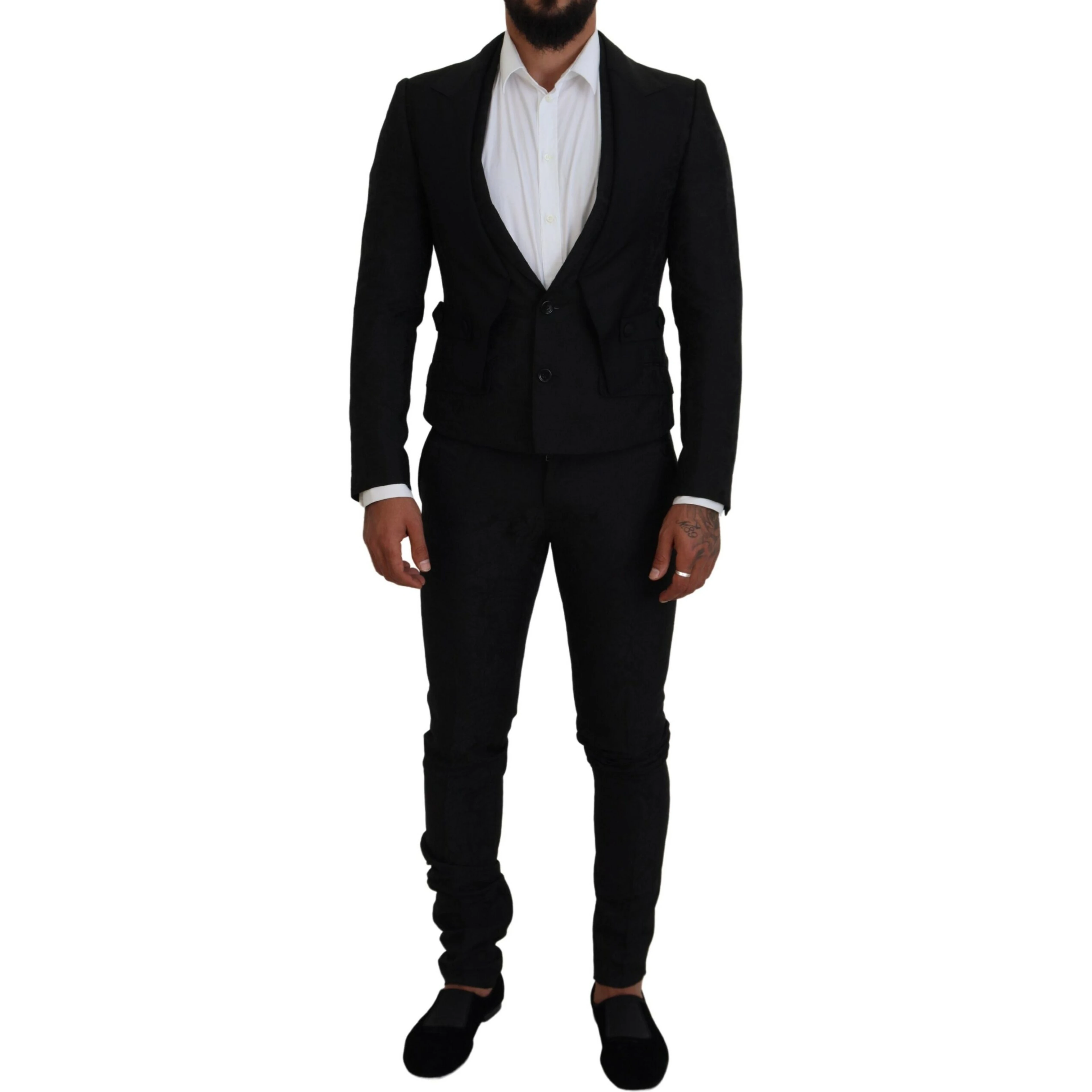 Black Polyester Men 2 Piece MARTINI Suit