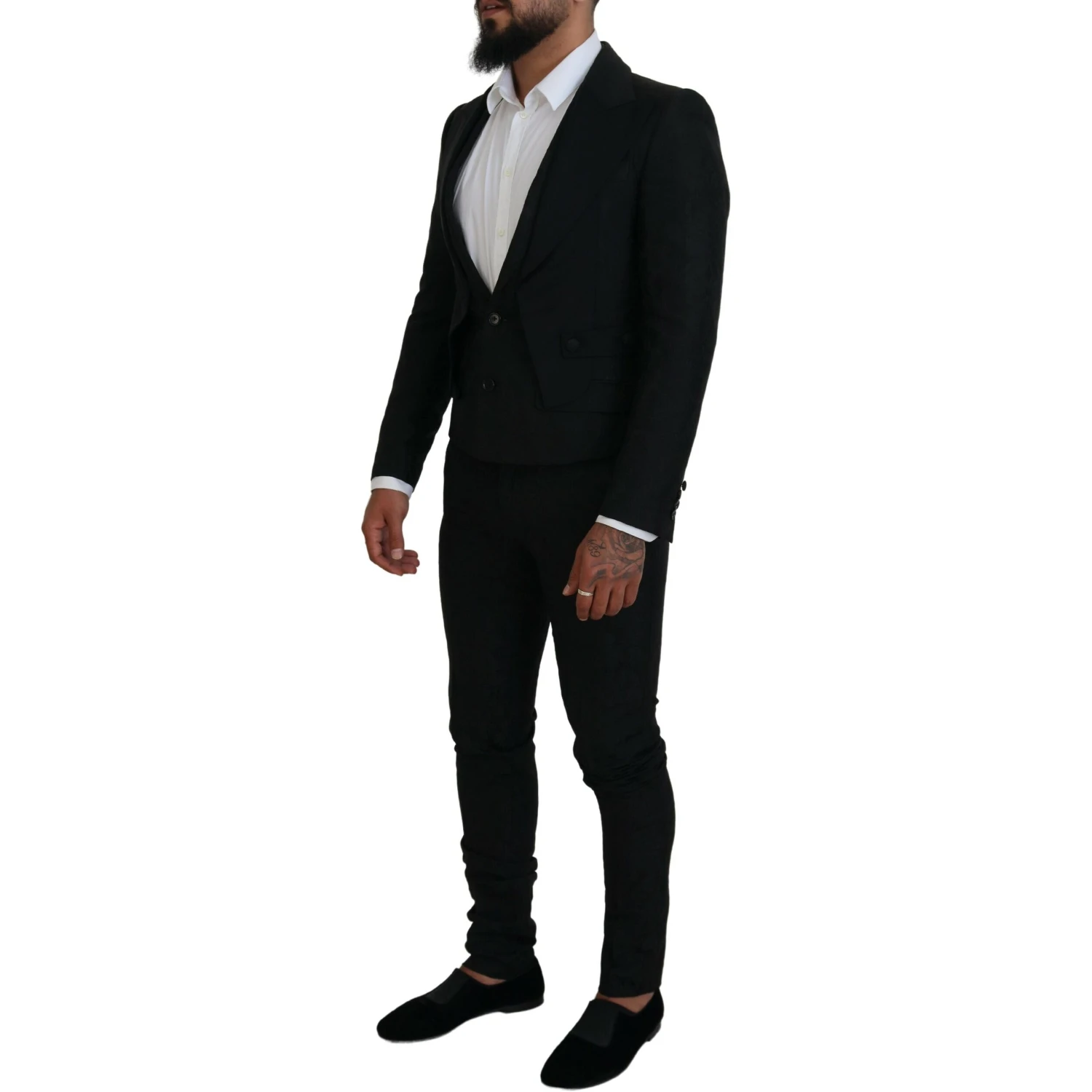 Black Polyester Men 2 Piece MARTINI Suit