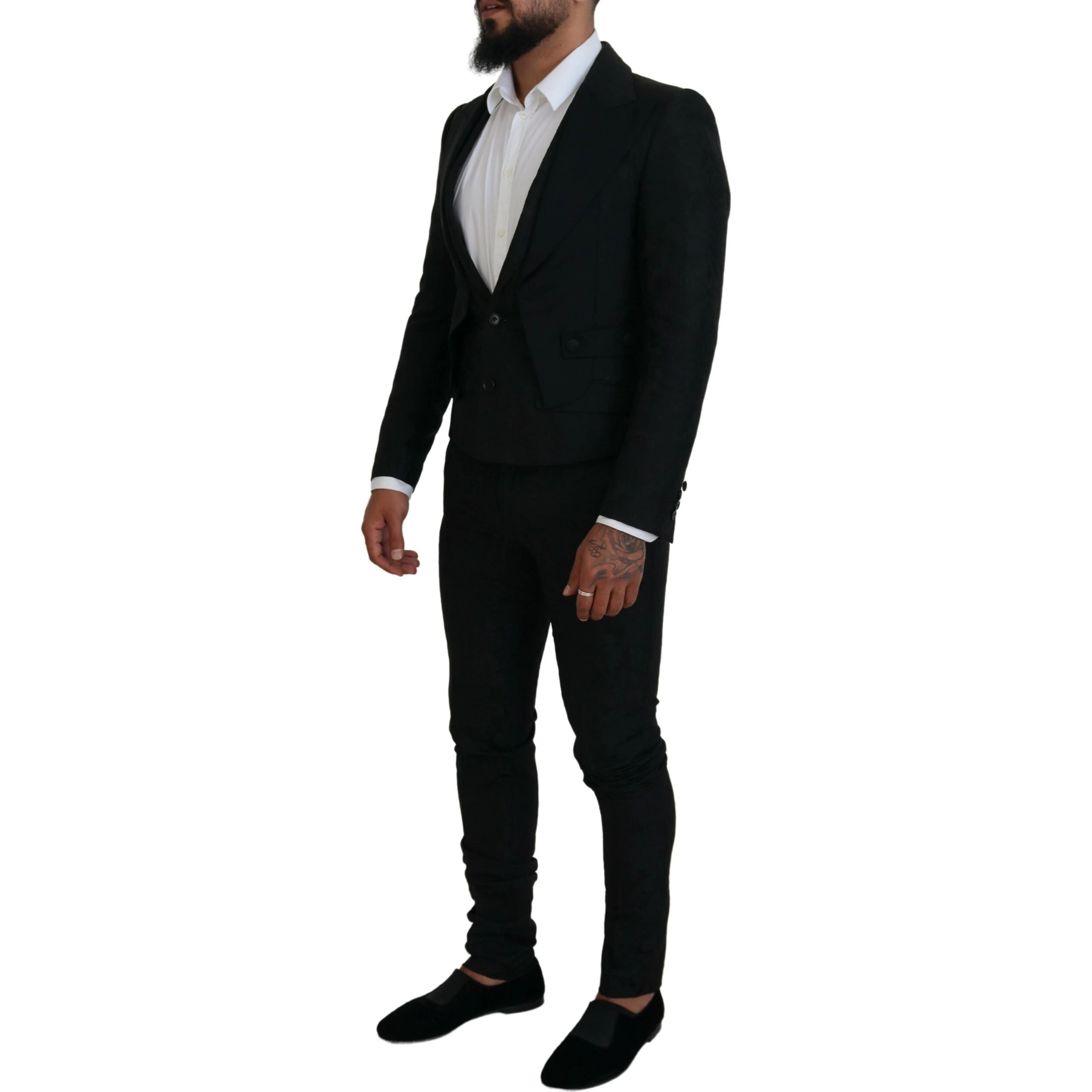 Black Polyester Men 2 Piece MARTINI Suit