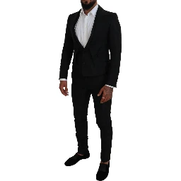 Black Polyester Men 2 Piece MARTINI Suit