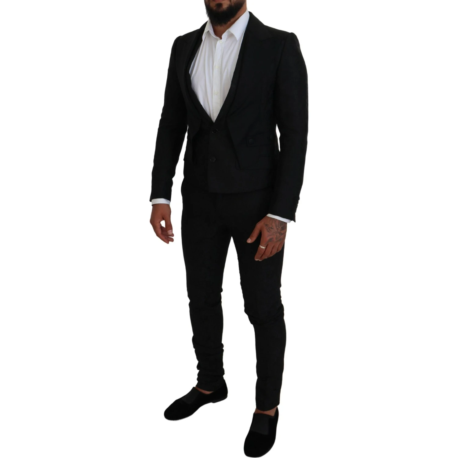 Black Polyester Men 2 Piece MARTINI Suit