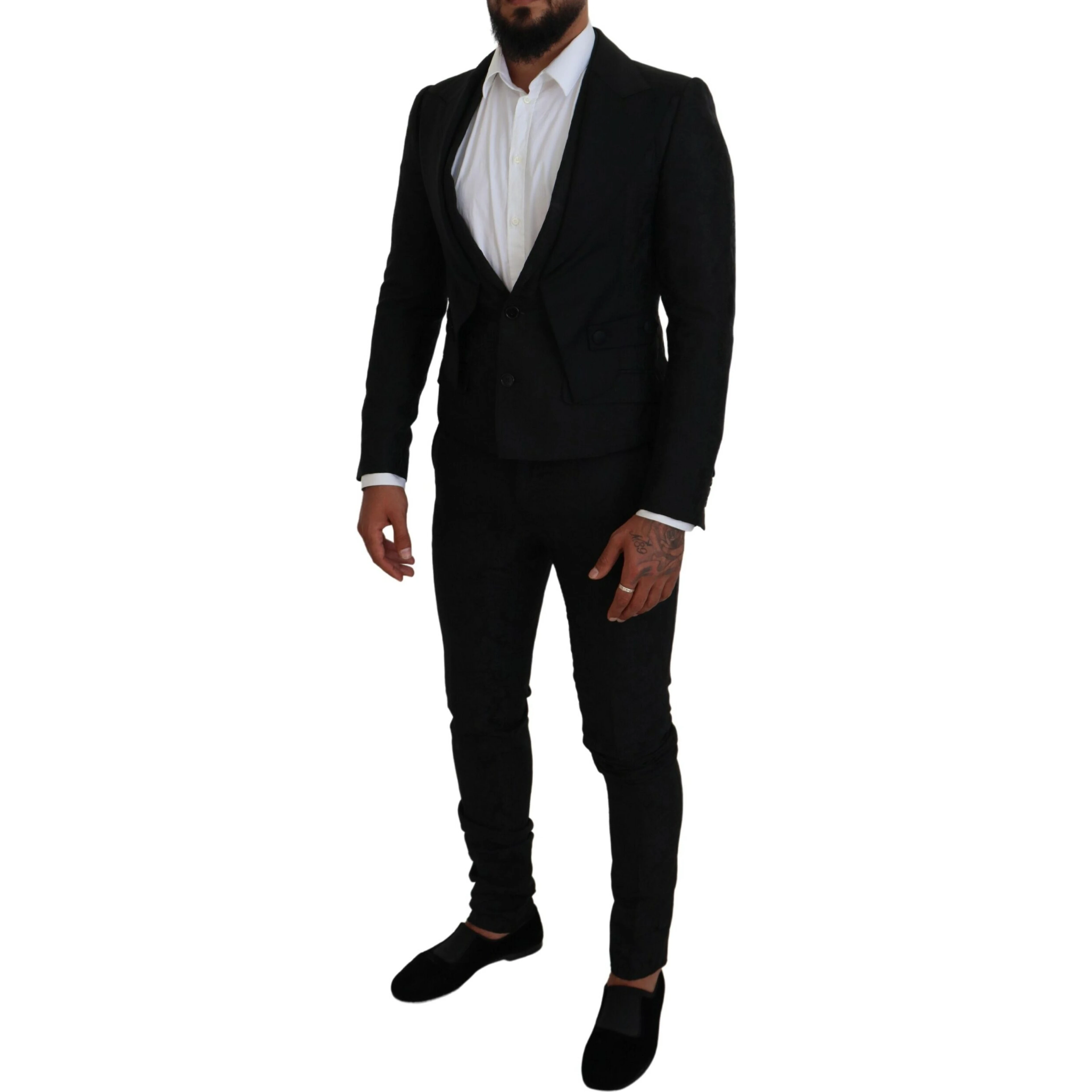 Black Polyester Men 2 Piece MARTINI Suit