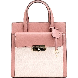 Cece Small Pink PVC North South Flap Tote Crossbody Bag Purse