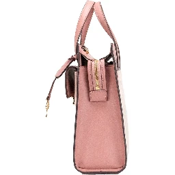 Cece Small Pink PVC North South Flap Tote Crossbody Bag Purse