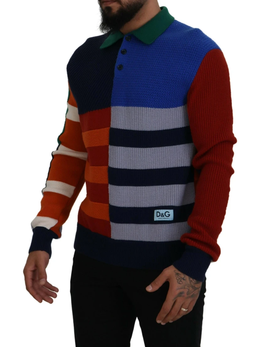 Multicolor Stripes Wool Pullover Sweater