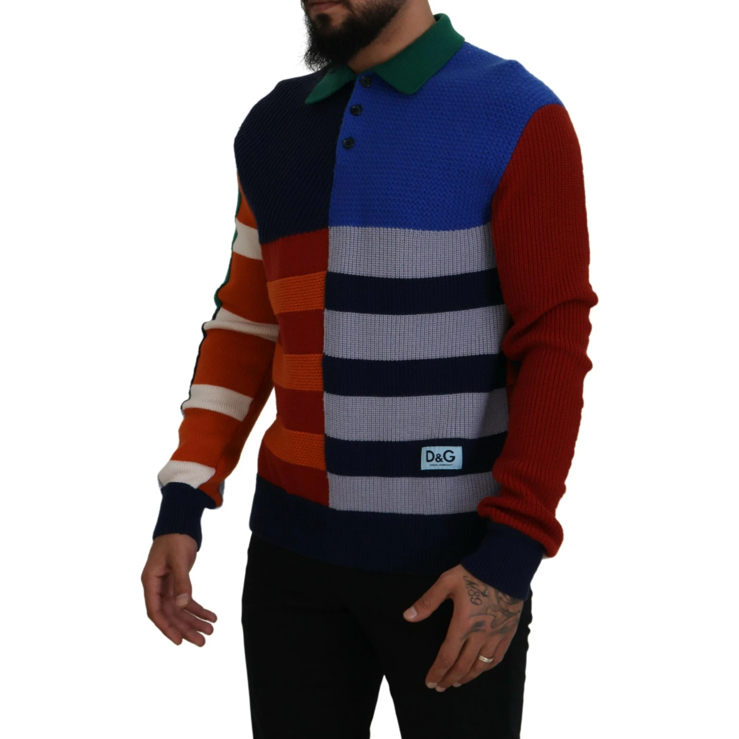 Multicolor Stripes Wool Pullover Sweater