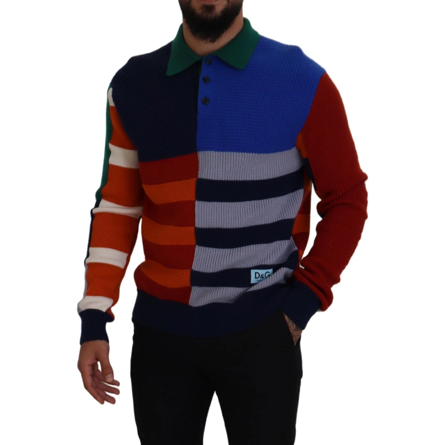Multicolor Stripes Wool Pullover Sweater