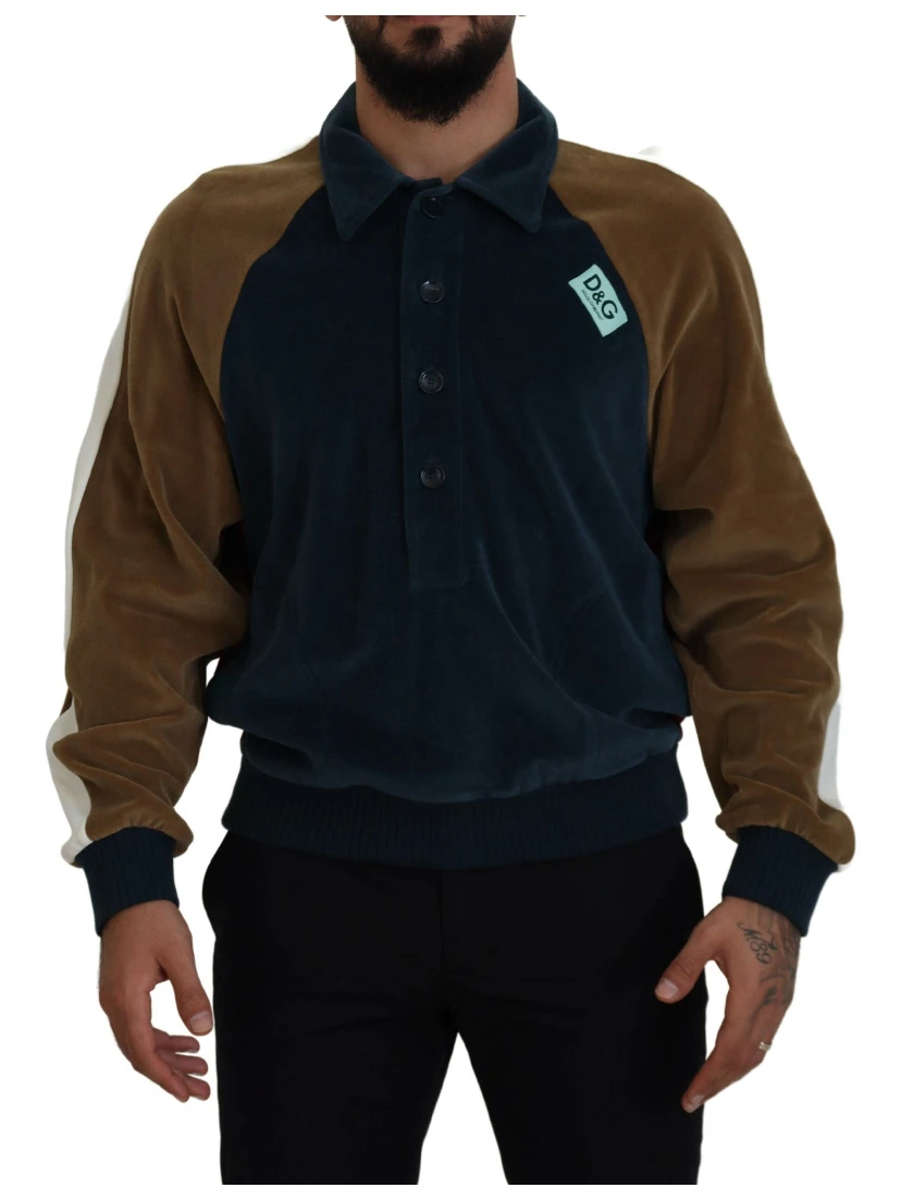 Multicolor Cotton Collared Pullover Sweater