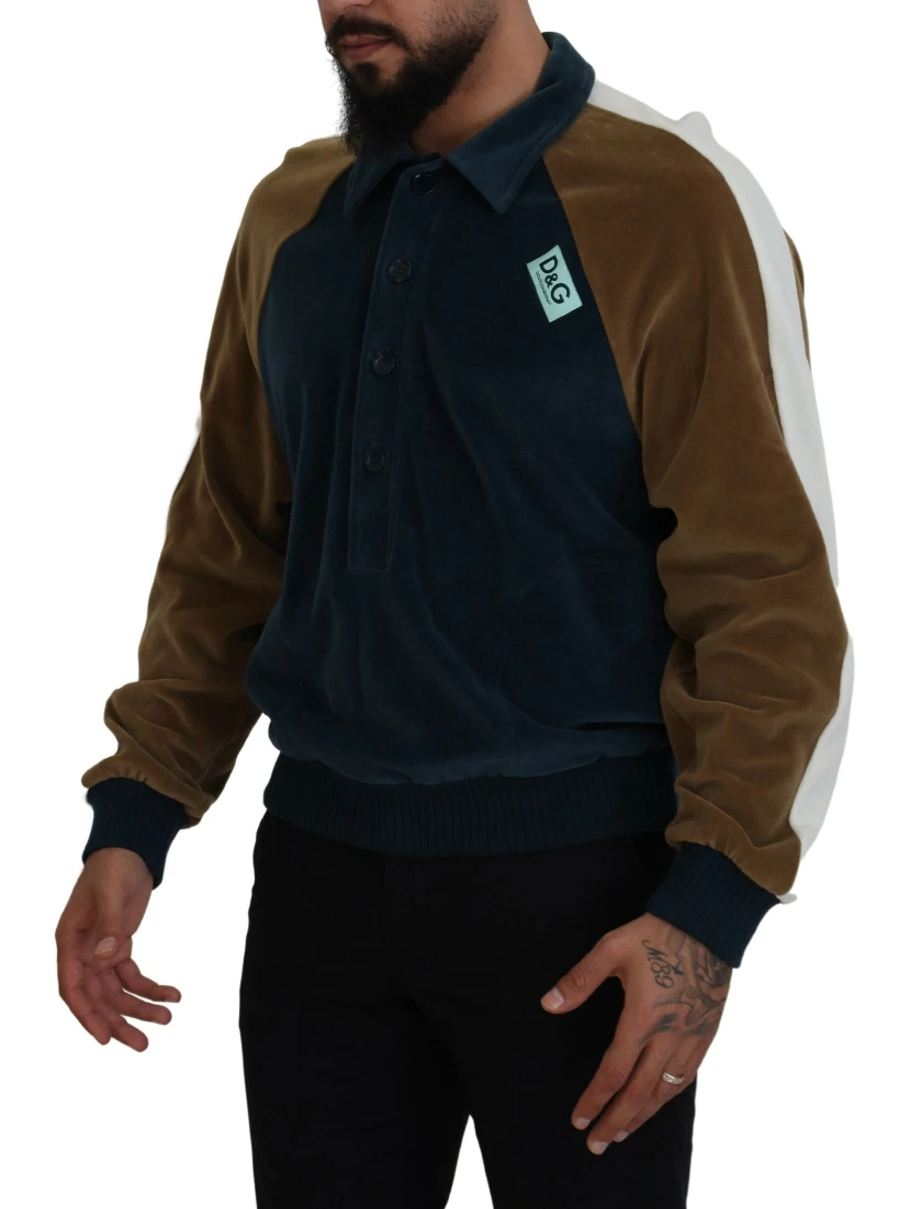 Multicolor Cotton Collared Pullover Sweater