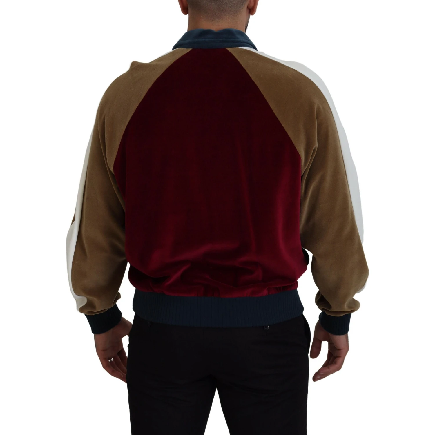 Multicolor Cotton Collared Pullover Sweater
