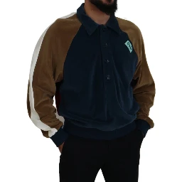 Multicolor Cotton Collared Pullover Sweater