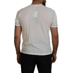 White Printed Short Sleeves Men T-shirt