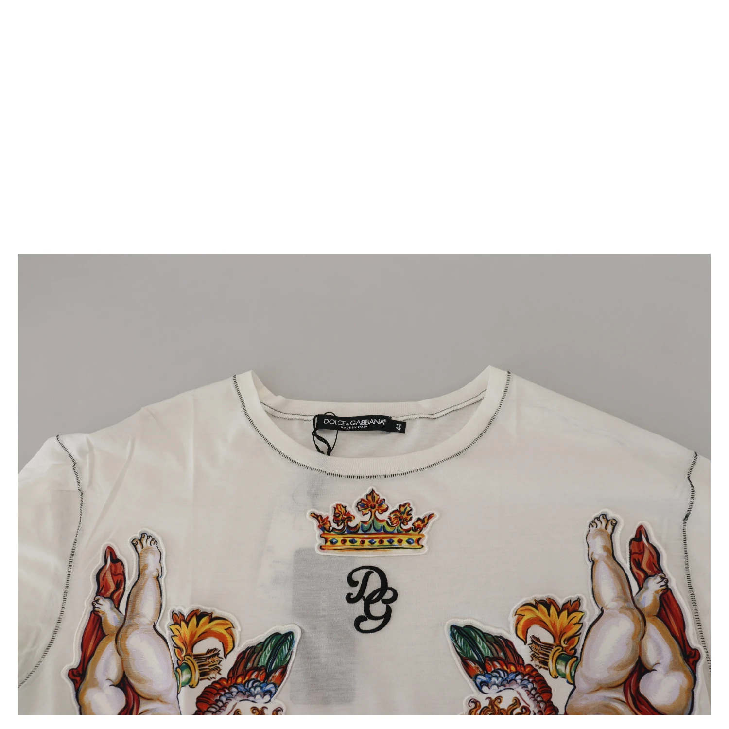 White Printed Short Sleeves Men T-shirt