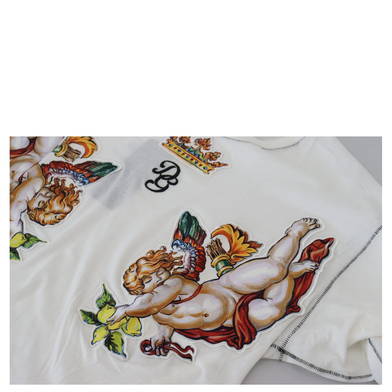 White Printed Short Sleeves Men T-shirt