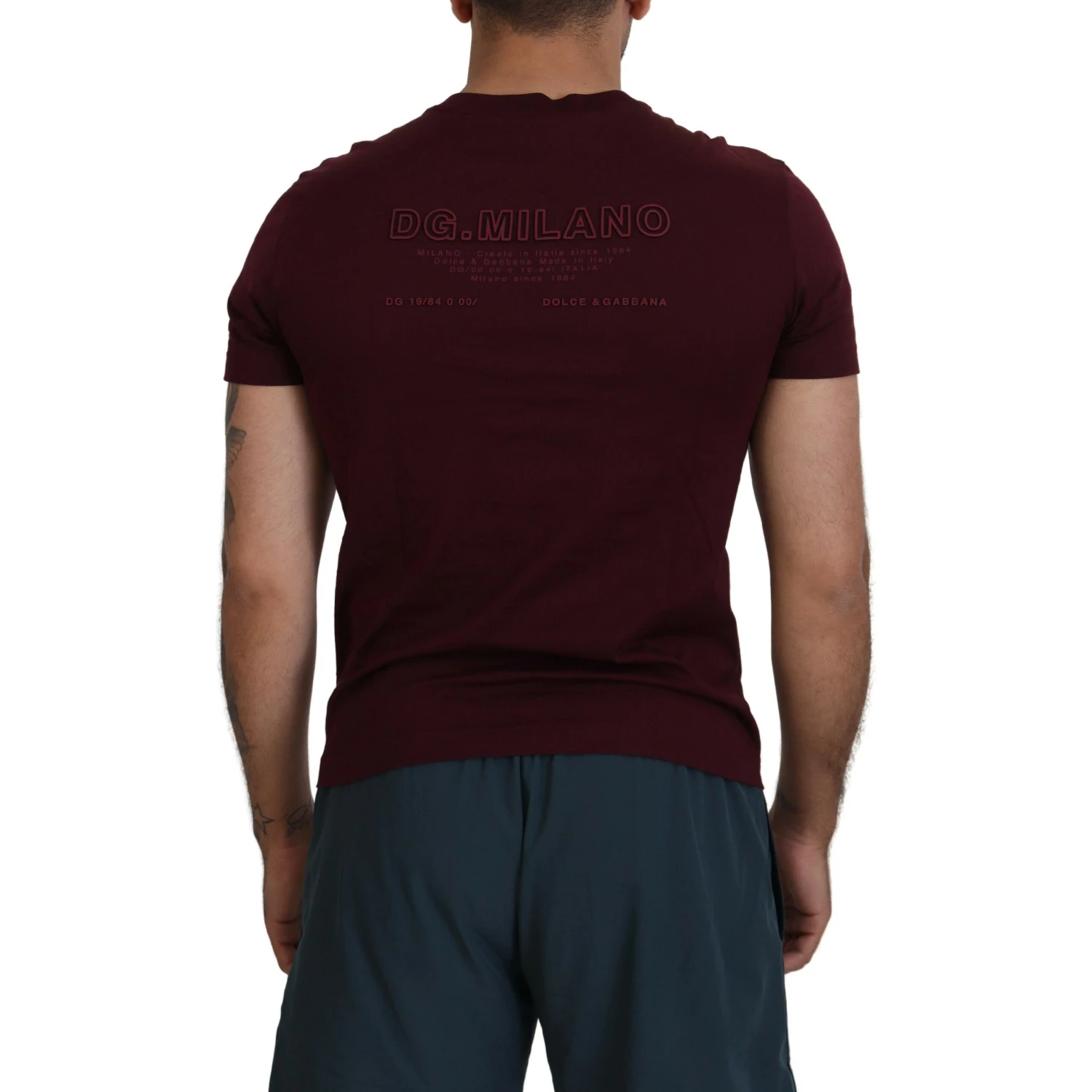 Maroon Printed Short Sleeves Men T-shirt