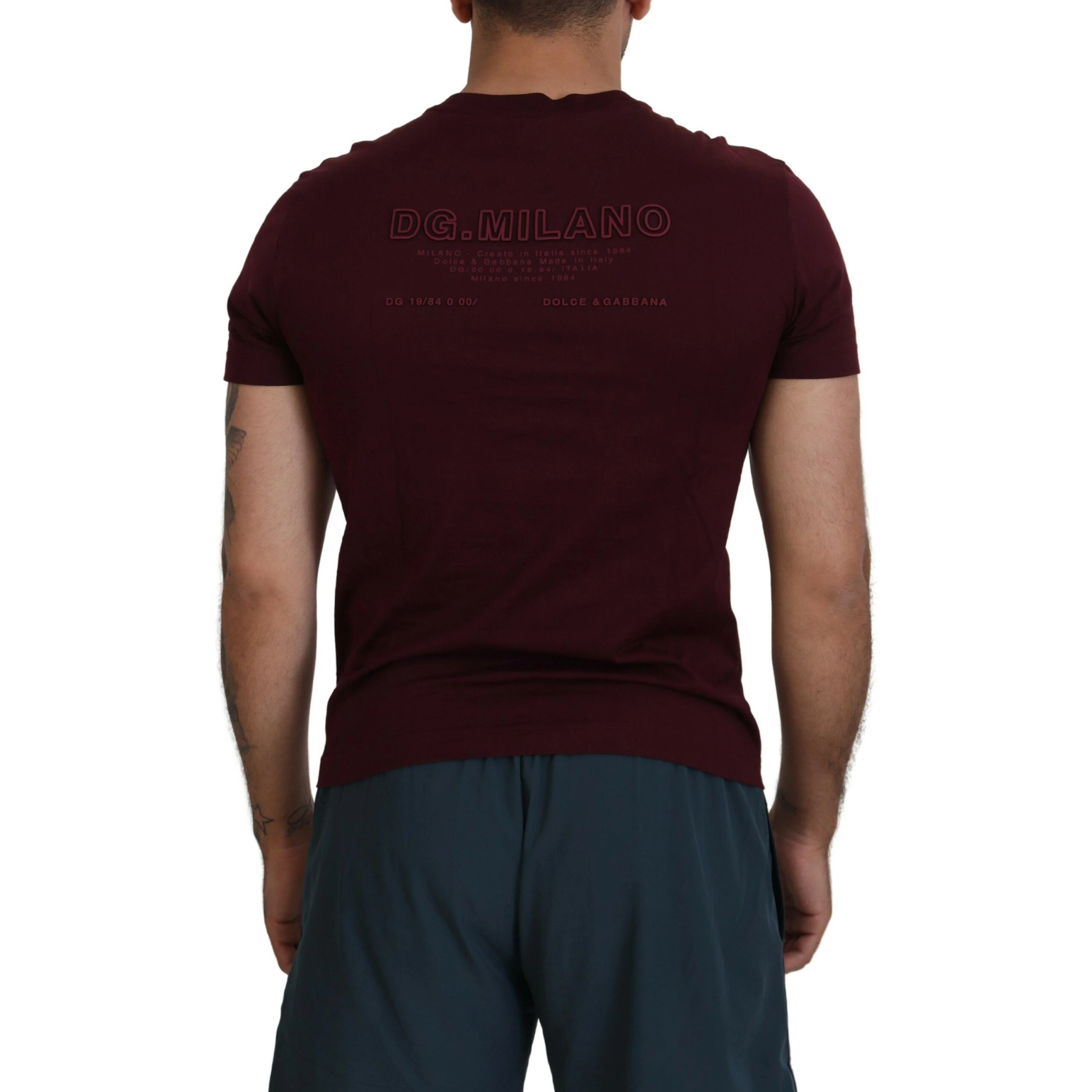 Maroon Printed Short Sleeves Men T-shirt